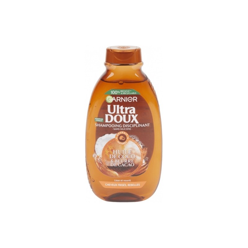 Garnier Ultra Doux Shampooing à Huile de Coco et Beurre de Cacao - Cheveux Bouclés et Rebelles - 300ml
