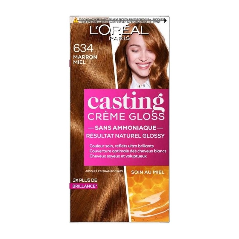 L'Oréal Paris Casting Crème Gloss Coloration Semi-Permanente Cheveux - Marron Miel 6.34