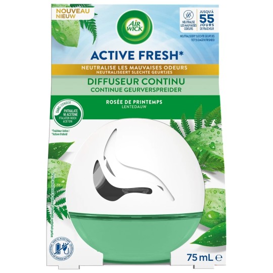 Air Wick Active Fresh Diffuseur Continu - 75ml - Rosée de Printemps