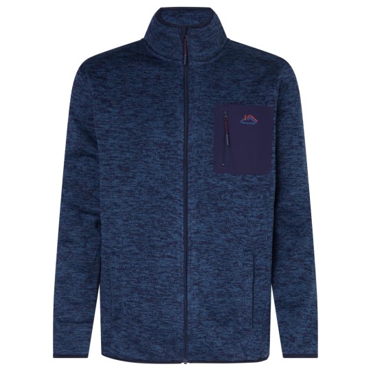 سترة صوفية بسحاب - رجال - ياقة عالية - مقاس XL - أزرق