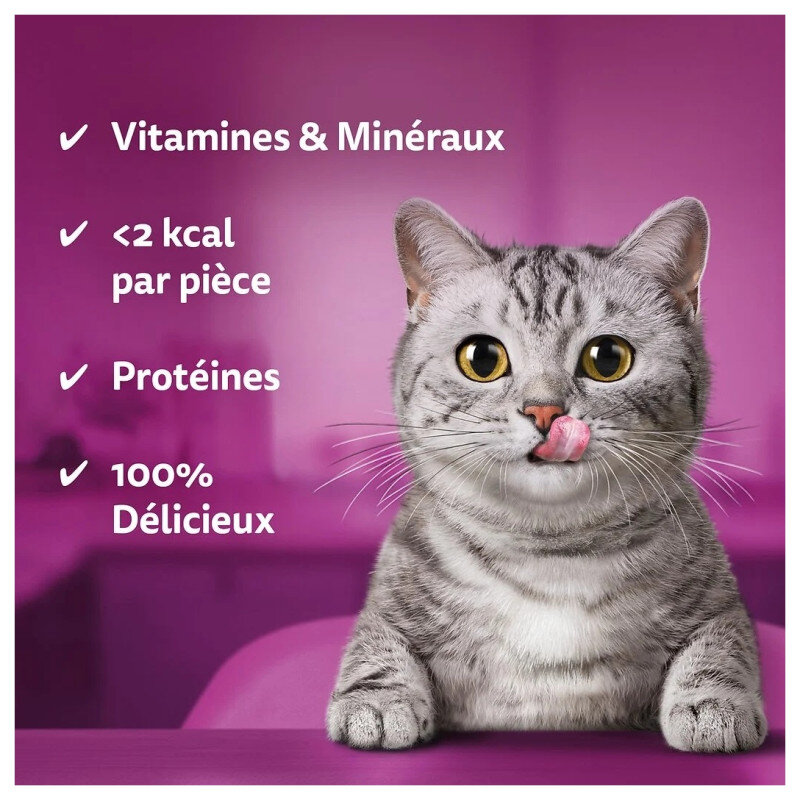 Whiskas Temptations مكافآت القطط بنكهة لحم البقر - 60غ