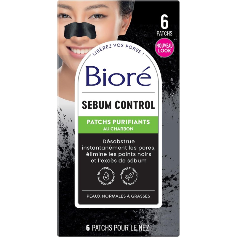 BIORÉ 6 Patchs Purifiants au Charbon