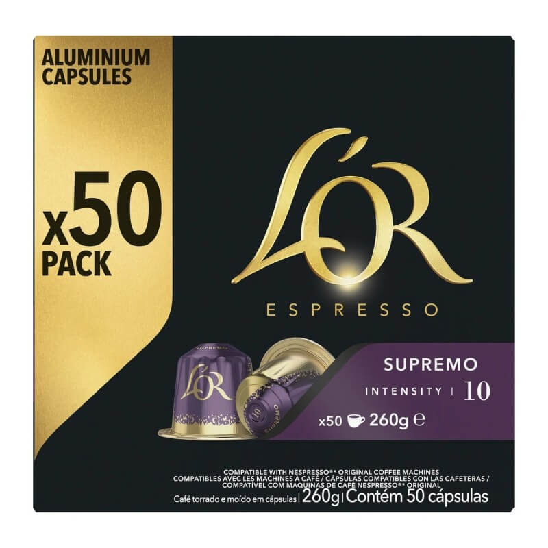 L'Or Espresso Supremo Capsules Café Intensité 10 - Compatibles Nespresso - 50 Capsules