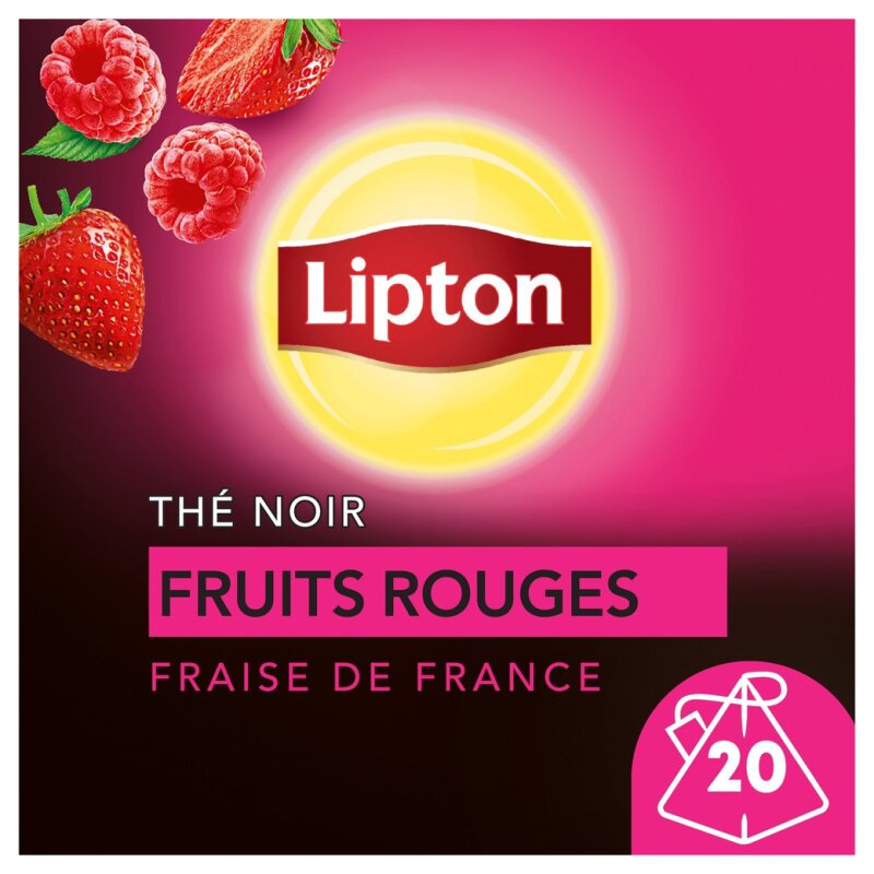 Lipton Black Tea Red Fruits - Strawberry From France - 20 Bags
